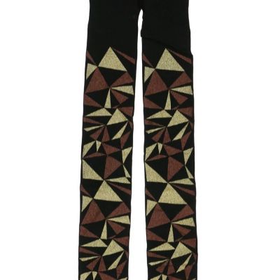 HUE 254915 Womens Geo Glitter Printed Tight Black/Gold Size Small/Medium